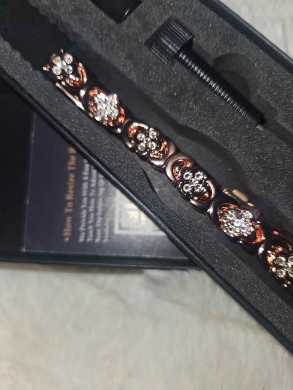 Rose Gold Celtic Magnetic Floral Crystal Bracelet